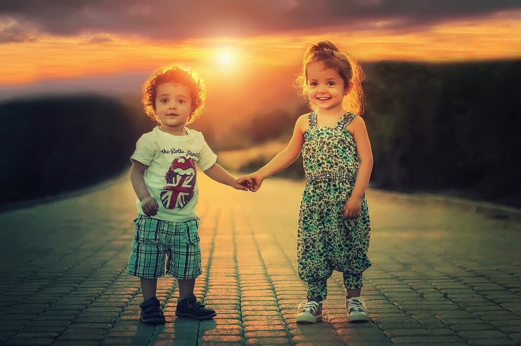 kids holding hands