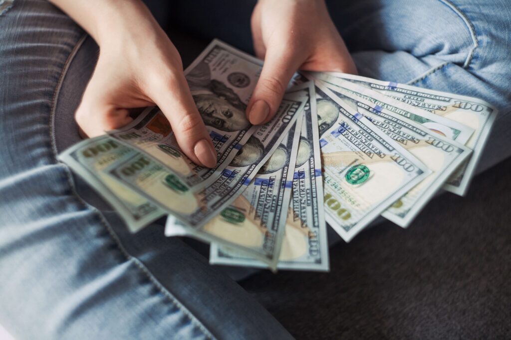 money in hand